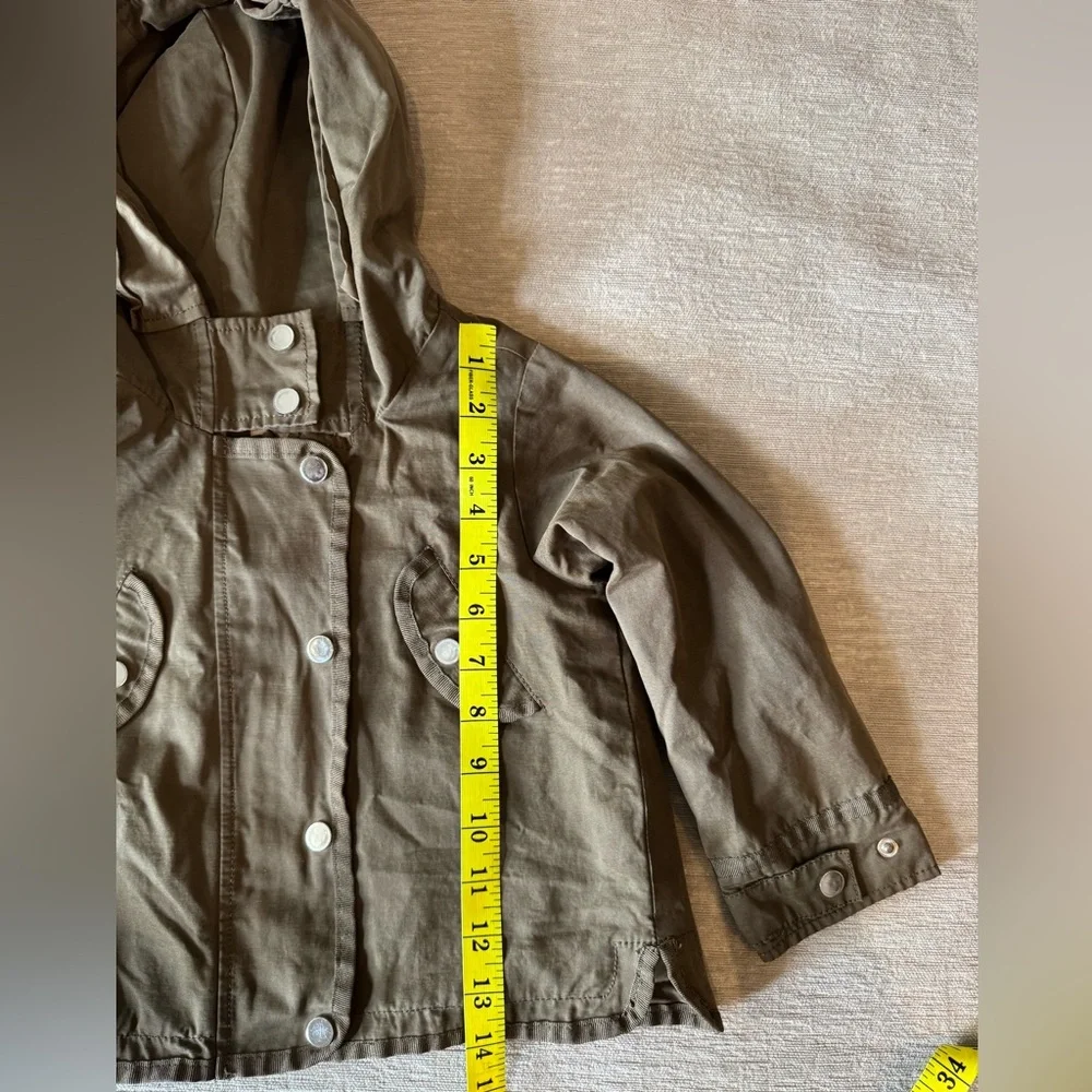 Zara Girls Green Hooded Utility Jacket – Size 3/4